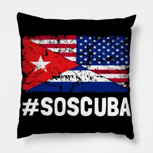 SOS Cuba Flag Free Cuba Libre 2021 Pillow