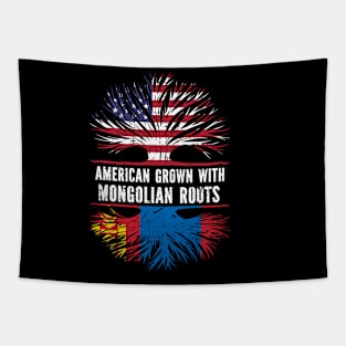 American Grown with Mongolian Roots USA Flag Tapestry