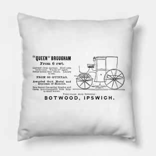 W. Botwood - "Queen" Brougham Carriage - 1891 Vintage Advert Pillow