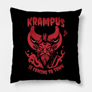 Krampus Is Coming to Town Pillow