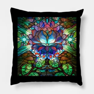 Stained Glass Lotus Flower Pillow