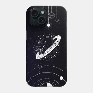 Space and Cat Design Phone Case