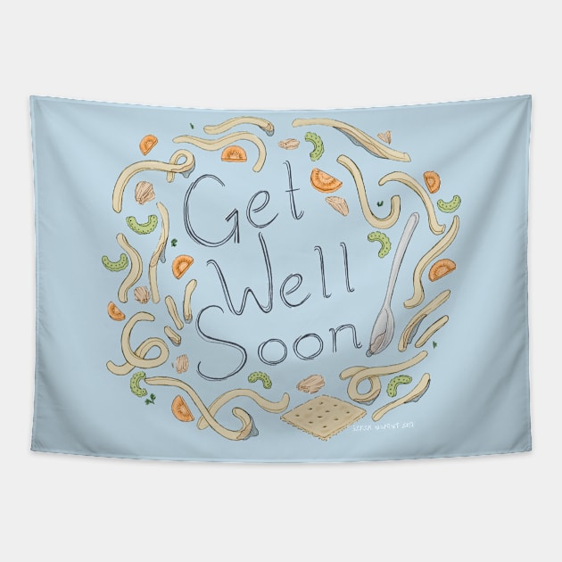 Get Well Soon Soup Tapestry by SarahWrightArt