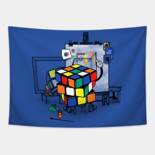 rubik's cubism Tapestry