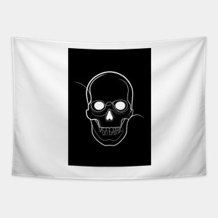 Black Skull Drawing Tapestry