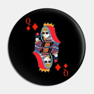 Queen of Diamonds Poker Card Pin