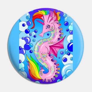 Rainbow seahorse Pin