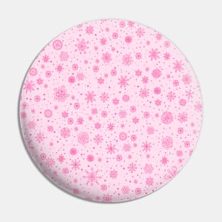 Delicate Pink Snowflake Winter Pattern Pin