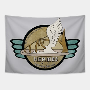 Hermes' Delivery Service retro Greek logo Tapestry