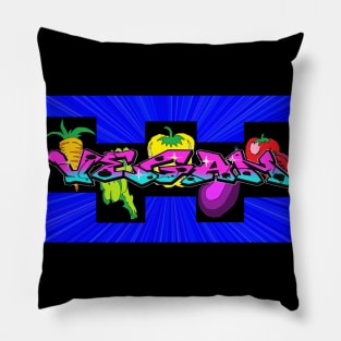 Veggie Green Blues by LowEndGraphics Pillow