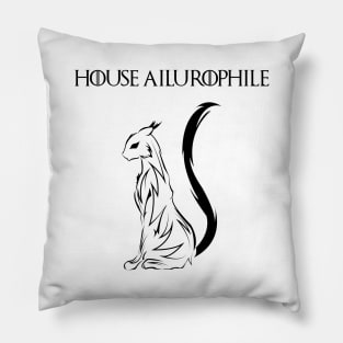 House Ailurophile, black tribal tattoo Pillow