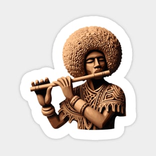 Afrocentric Man Wooden Carving Magnet