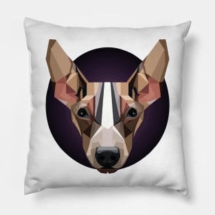 American Hairless Terrier Dog Polygon Design Pillow