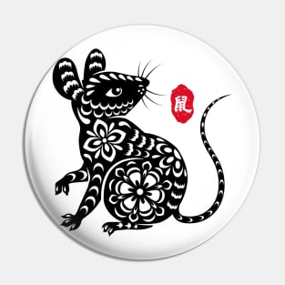 Rat / Mouse - - Chinese Paper Cutting, Stamp / Seal, Word / Character Pin