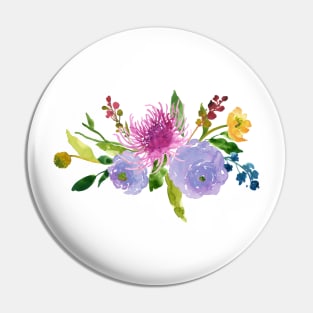 Floral Watercolor, Purple Renunculus Pin