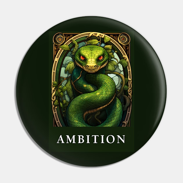 Enchanting Ambitions: Serpent House Pride Art Pin by MaxDeSanje 