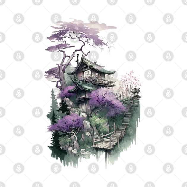 Japanese Architecture Lavender by LetsGetInspired