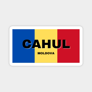 Cahul City in Moldovan Flag Colors Magnet