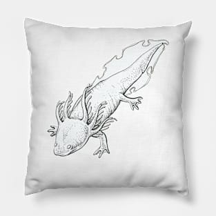 Dotted Axolotl Swimming Down Pillow