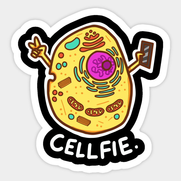 Biology pun Sticker Cell-Fie - Biology - Sticker