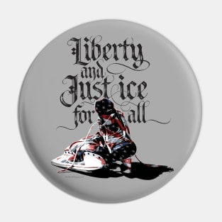 Just Ice For All - USA patriotic hockey Pin