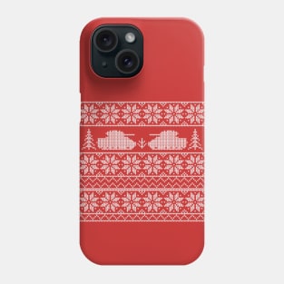Ugly Christmas Sweatert with a M4 Sherman tank Phone Case