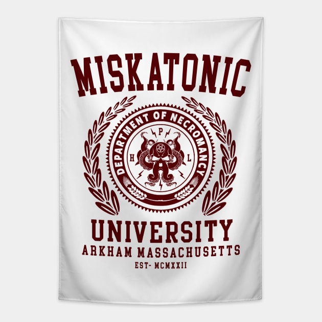 CTHULU AND LOVECRAFT - MISKATONIC UNIVERSITY Tapestry by Tshirt Samurai