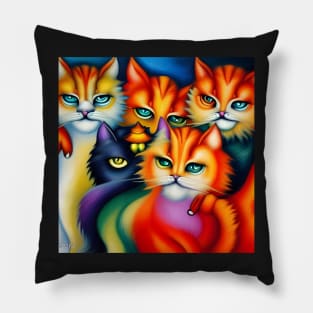 Colorful cats Pillow