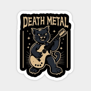 Death Metal Satanic Baphomet Cat playing guitar Magnet