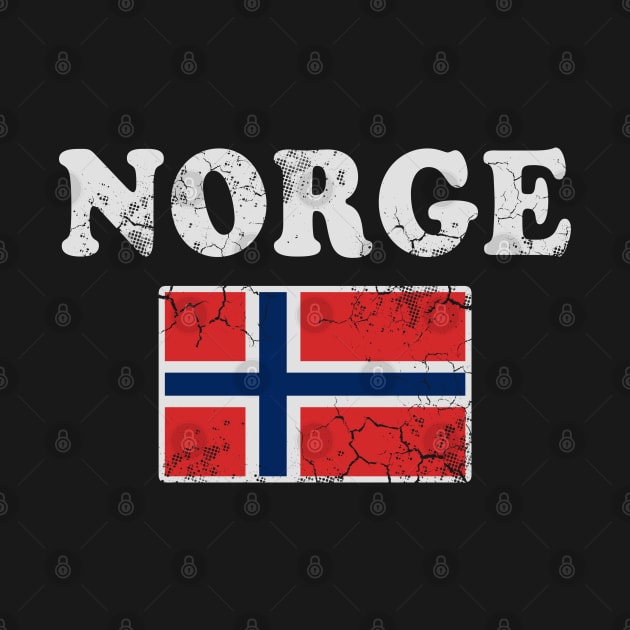 Norge Norway Flag Norwegian Retro Distressed by E