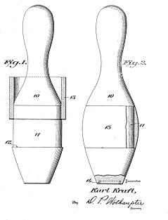 Bowling Pin Vintage Patent Hand Drawing Magnet