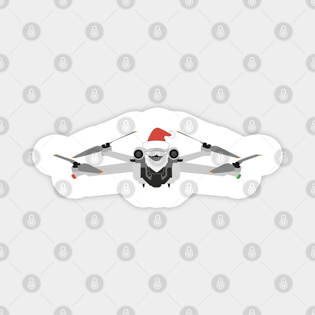 Festive DJI Mini 3 Pro Santa hat with beard Magnet by Oddoty