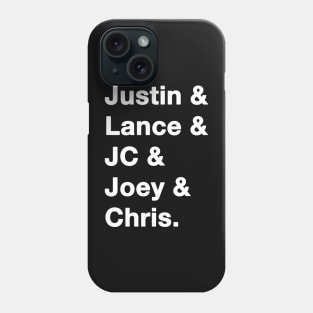 Nsync Names white Phone Case