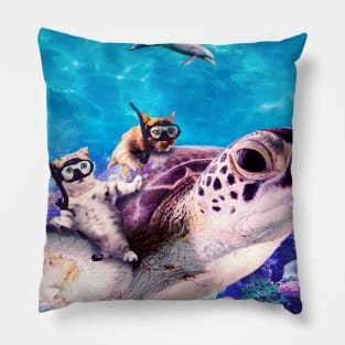 Cute Funny Cat Turtle Pillow