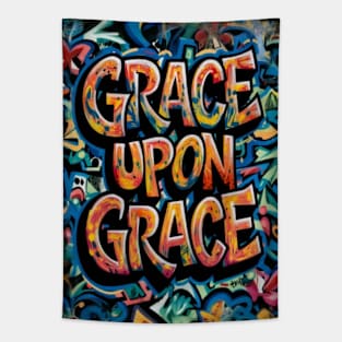 John 1:16 Grace Upon Grace Scripture Art Graffiti Tapestry