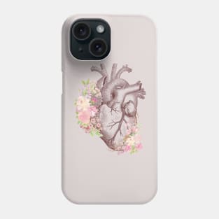 Floral anatomical heart Phone Case