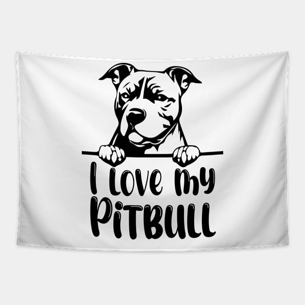 Pitbull Dog Lover Tapestry by printalpha-art