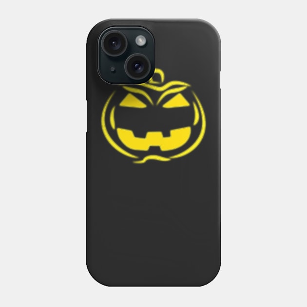 Yellow Glow Halloween Pumpkin Jack-o-Lantern Face Phone Case by emojiawesome
