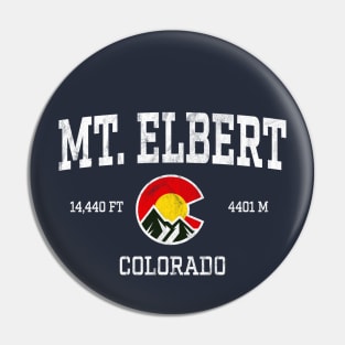 Mt Elbert Colorado 14ers Vintage Athletic Mountains Pin