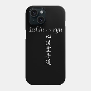 Isshin-ryu English & Kanji Crossword (White Font) Phone Case