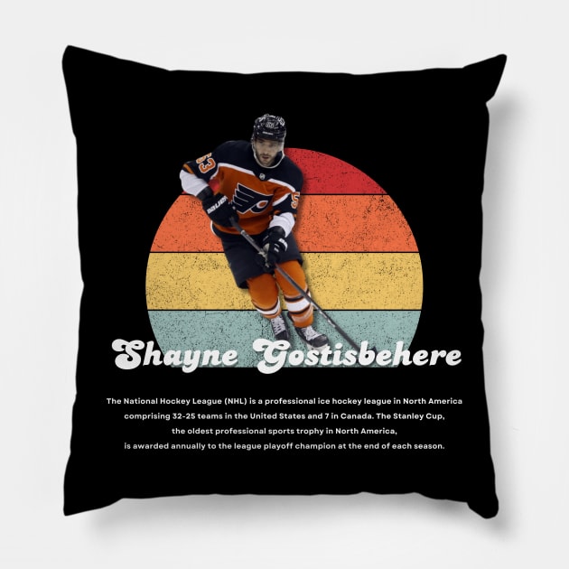 Shayne Gostisbehere Vintage Vol 01 Pillow by Gojes Art