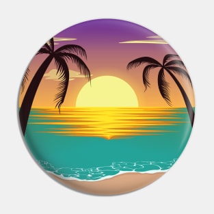 Purple Sunset on the Beach Pin