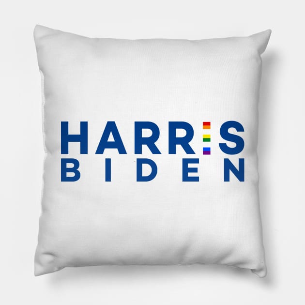 Harris Biden 2020 - Blue letters - Rainbow Pillow by guayguay