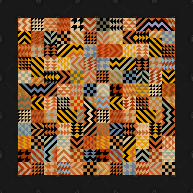 African Faux Quilt - Rust by Esprit-Mystique