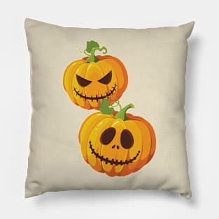 Good and Evil Autumn Pumpkins Pillow