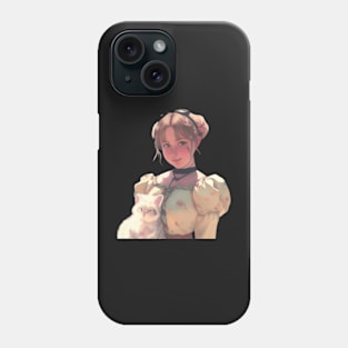 Beautiful Princess With her Cat Sticker Phone Case