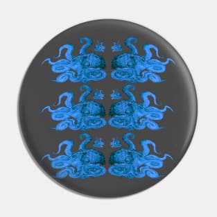 Lurking Blue Octopus Pin