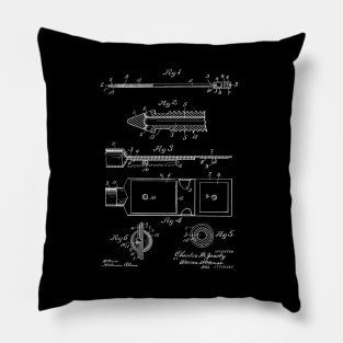 Catheter Vintage Patent Drawing Pillow
