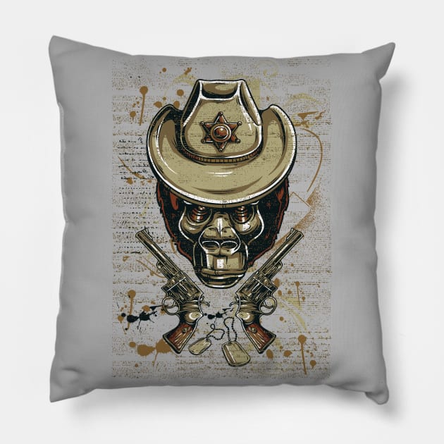 Sheriff Monkey Pillow by eufritz