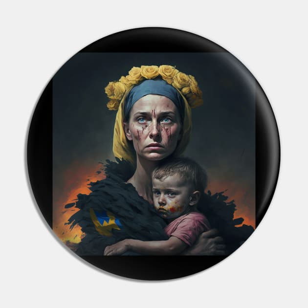 Slava Ukraini - Mother Ukraine Pin by Colorial